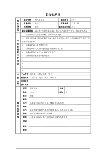 煤气取样岗位说明书