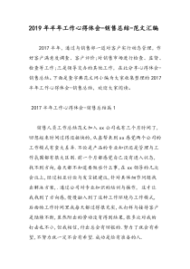 2019年半年工作心得体会-销售总结-范文汇编