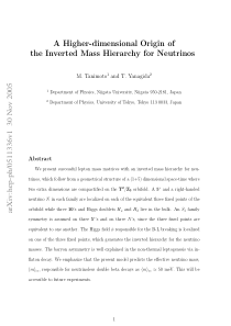 A Higher-dimensional Origin of the Inverted Mass H