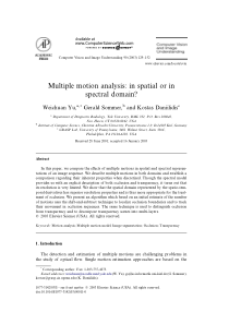 Multiple motion analysis in spatial or in spectral