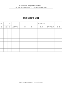 煤炭行业-行政部-使用印鉴登记表格