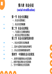 社会学 第八章 社会分层(social stratification)