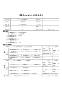 煤炭行业-集团公司-事业部-质量及出口策划主管岗位说明书