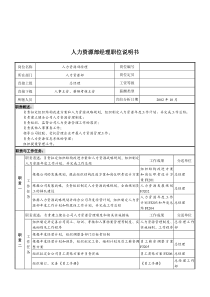 煤炭行业-集团公司-人力资源部经理岗位说明书