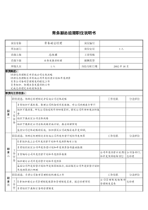 煤炭行业-集团公司-常务副总经理岗位说明书