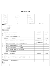 煤炭行业-集团公司-总经理工作部-司机岗位说明书