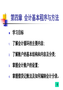 会计学原理 第四章 会计基本程序与方法