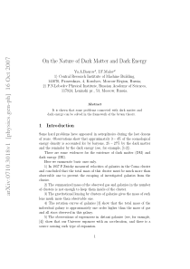 On the Nature of Dark Matter and Dark Energy