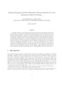 Optimal Stopping and Free Boundary Characterizatio