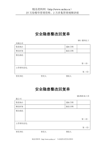 煤炭行业-安环部-安全隐患整改回复单