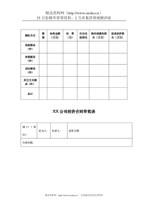 煤炭行业-经济合同审批表格