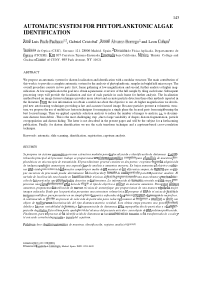 AUTOMATIC SYSTEM FOR PHYTOPLANKTONIC ALGAE IDENTIF