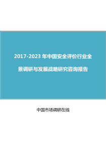 中国安全评价行业调研报告