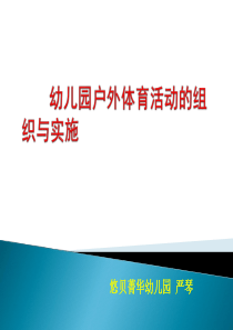 幼儿园户外体育活动的组织与实施