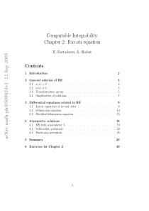 Computable Integrability. Chapter 2 Riccati equati