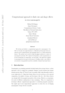 Computational approach to finite size and shape ef