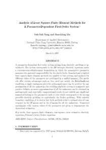 Analysis of Least Squares Finite Element Methods f