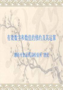 唐庆 有效数字和数值的修约及其运算