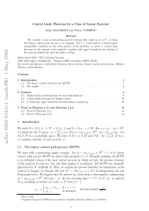 Central Limit Theorem for a Class of Linear System