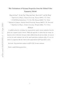 The Calculation of Vacuum Properties from the Glob