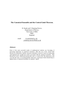 The Canonical Ensemble and the Central Limit Theor