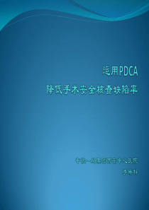 手麻科安全核查PDCA