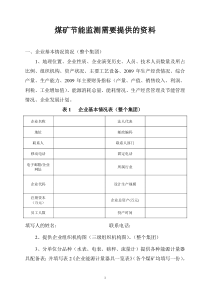 煤矿所需节能上报资料表