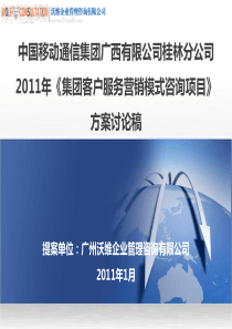 桂林移动《集团客户服务营销模式咨询项目》方案建议书V4