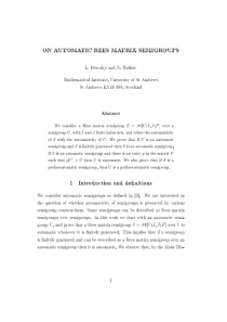 ON AUTOMATIC REES MATRIX SEMIGROUPS