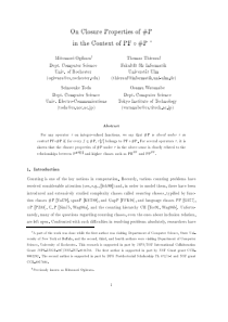 On Closure Properties of #P in the Context of PF f