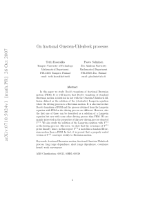 On fractional Ornstein-Uhlenbeck processes