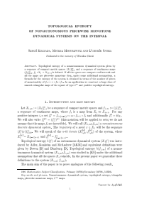 TOPOLOGICAL ENTROPY OF NONAUTONOMOUS PIECEWISE MON