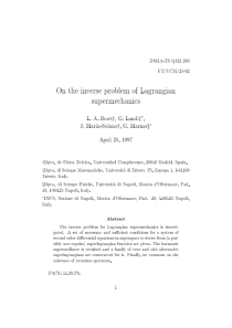 On the inverse problem of Lagrangian supermechanic