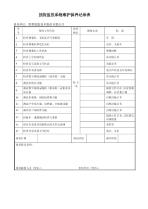 技防监控系统维护保养记录表