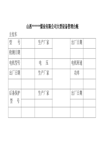 煤矿用各种横表格表样