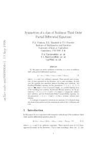 Symmetries of a class of Nonlinear Third Order Par