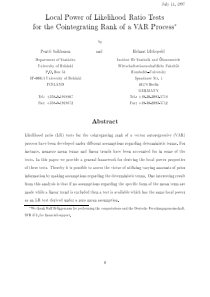 Local power of likelihood ratio tests for the coin