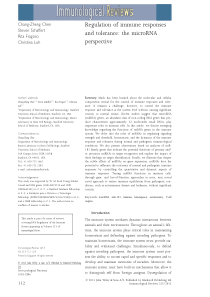 Regulation of immune responses and tolerance the m