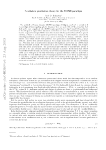 Relativistic gravitation theory for the MOND parad