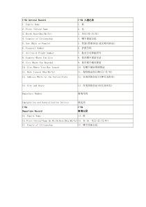 美国入境填写卡片