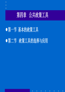 第四章公共政策工具介绍