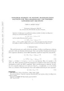 Nonlinear Stability of Solitary Travelling-Wave So