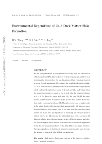 Environmental Dependence of Cold Dark Matter Halo 