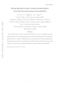 Energy-dependent Lorentz covariant parameterizatio