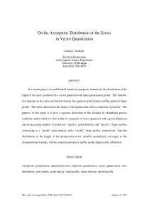 On the asymptotic distribution of the errors in ve