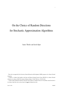 On the choice of random directions for stochastic 