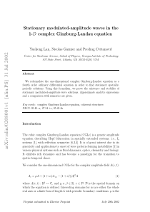 Stationary modulated-amplitude waves in the 1-D co