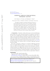 Statistical aspects of the fractional stochastic c