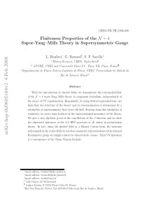 Finiteness Properties of the N=4 Super-Yang--Mills