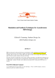 Asynchronous FIFO Design ,异步fifo设计